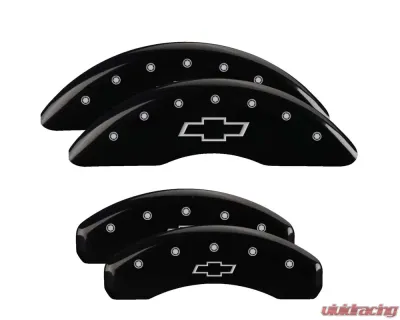 MGP Caliper Covers Set of 4 Black Finish | Silver Bowtie Chevrolet - 14011SBOWBK