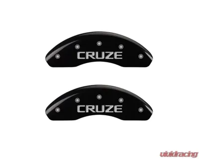 MGP Caliper Covers Front Set of 2 Black Finish | Silver Cruze Chevrolet Cruze 2014-2016 - 14012FCRZBK