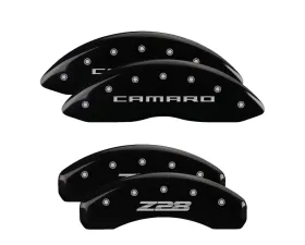 MGP Caliper Covers Set of 4 Black Finish for 2010-2015 Chevrolet Camaro Z28 Gen 5