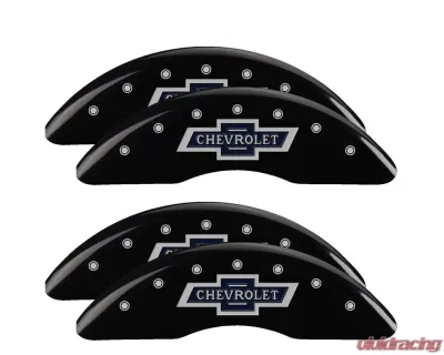 MGP Caliper Covers Set of 4 Black Finish | Silver 100 Anniversary Chevrolet Chevrolet Silverado 3500 2018-2019 - 14173SBANBK