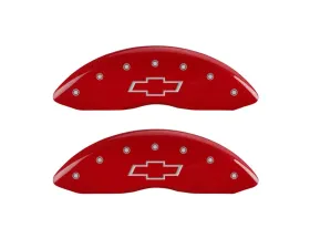 MGP Caliper Covers Front Set of 2 Red Finish | Silver Bowtie Chevrolet Silverado 1500 2007-2013