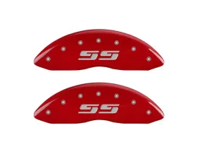 MGP Caliper Covers Front Set of 2 Red Finish | Silver SS Silverado Chevrolet Silverado 1500 2007-2013
