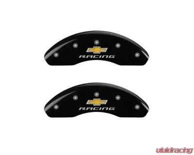 MGP Caliper Covers Front Set of 2 Black Finish | Silver Chevy Racing Chevrolet Cruze 2011-2013 - 14208FBRCBK