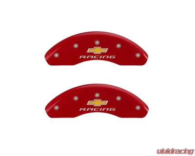 MGP Caliper Covers Front Set of 2 Red Finish | Silver Chevy Racing Chevrolet Cruze 2011-2013 - 14208FBRCRD