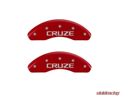 MGP Caliper Covers Front Set of 2 Red Finish | Silver Cruze Chevrolet Cruze 2011-2013 - 14208FCRZRD