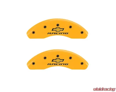 MGP Caliper Covers Front Set of 2 Yellow Finish | Black Chevy Racing Chevrolet Sonic 2012-2019 - 14213FBRCYL