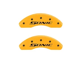 MGP Caliper Covers Front Set of 2 Yellow Finish | Black Sonic Chevrolet Sonic 2012-2019
