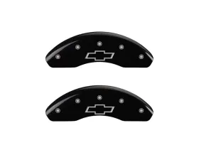 MGP Caliper Covers Front Set of 2 Black Finish | Silver Bowtie Chevrolet Spark 2013-2015