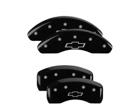 MGP Caliper Covers Set of 4 Black Finish | Silver Bowtie Chevrolet Volt 2011-2015