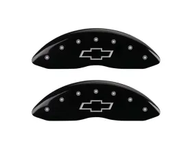 MGP Caliper Covers Front Set of 2 Black Finish | Silver Bowtie Chevrolet Colorado 2004-2012