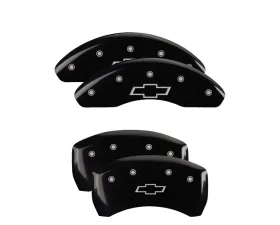 MGP Caliper Covers Set of 4 Black Finish | Silver Bowtie Chevrolet