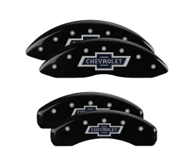 MGP Caliper Covers Set of 4 Black Finish | Silver 100 Anniversary Chevrolet Chevrolet