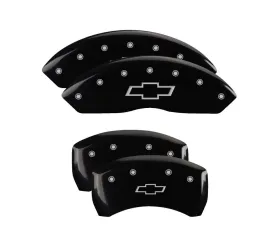 MGP Caliper Covers Set of 4 Black Finish | Silver Bowtie Chevrolet Colorado 2015-2020