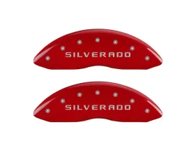 MGP Caliper Covers Front Set of 2 Red Finish | Silver Silverado Chevrolet Silverado 1500 2005-2007