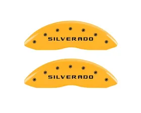 MGP Caliper Covers Front Set of 2 Yellow Finish | Black Silverado Chevrolet Silverado 1500 2005-2007