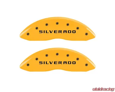 MGP Caliper Covers Front Set of 2 Yellow Finish | Black Silverado Chevrolet Silverado 1500 2005-2007 - 14238FSILYL