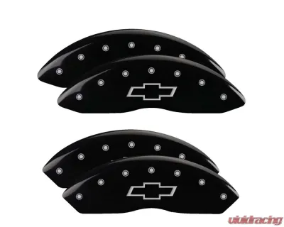 MGP Caliper Covers Set of 4 Black Finish | Silver Bowtie Chevrolet Express 2012-2017 - 14243SBOWBK