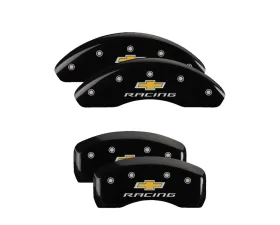 MGP Caliper Covers Set of 4 Black Finish for Chevrolet Bolt EV 2017-2021, Silver Racing Graphics