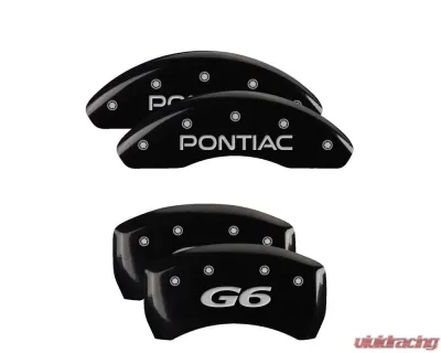 MGP Caliper Covers Set of 4 Black Finish | Silver Pontiac | G6 Pontiac - 18025SPG6BK