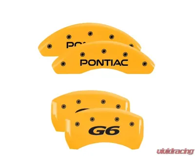 MGP Caliper Covers Set of 4 Yellow Finish | Black Pontiac | G6 Pontiac - 18025SPG6YL