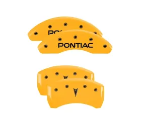 MGP Caliper Covers Set of 4 Yellow Finish | Black Pontiac | Arrow Logo Pontiac