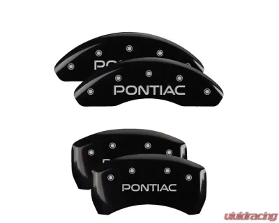 MGP Caliper Covers Set of 4 Black Finish | Silver Pontiac Pontiac - 18025SPOPBK