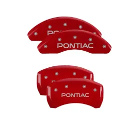MGP Caliper Covers Set of 4 Red Finish | Silver Pontiac Pontiac