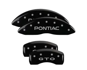MGP Caliper Covers Set of 4 Black Finish for Pontiac GTO 2004-2006, T-6061 Aluminum
