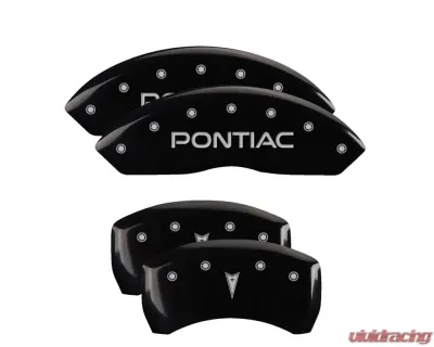 MGP Caliper Covers Set of 4 Black Finish | Silver Pontiac | Arrow Logo Pontiac Solstice 2006-2009 - 18030SPONBK