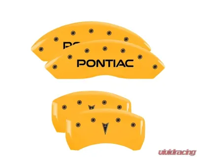 MGP Caliper Covers Set of 4 Yellow Finish | Black Pontiac | Arrow Logo Pontiac Solstice 2006-2009 - 18030SPONYL