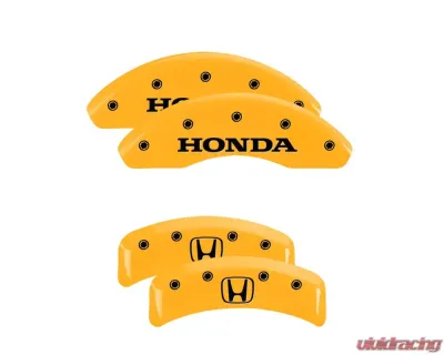 MGP Caliper Covers Set of 4 Yellow Finish | Black Honda | H Logo Honda Element 2003-2011 - 20076SHOHYL
