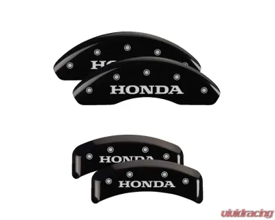 MGP Caliper Covers Set of 4 Black Finish | Silver Honda Honda Element 2003-2011 - 20076SHONBK