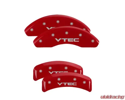 MGP Caliper Covers Set of 4 Red Finish | Silver VTEC Honda Element 2003-2011 - 20076SVTCRD