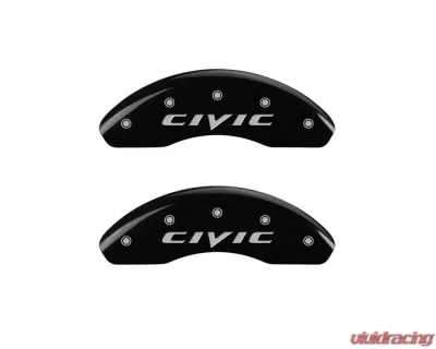 MGP Caliper Covers Front Set of 2 Black Finish | Silver Honda Civic 2015 Honda Civic 2006-2011 - 20143FCIVBK