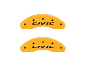 MGP Caliper Covers Front Set of 2 Yellow Finish | Black Honda Civic 2015 Honda Civic 2006-2011