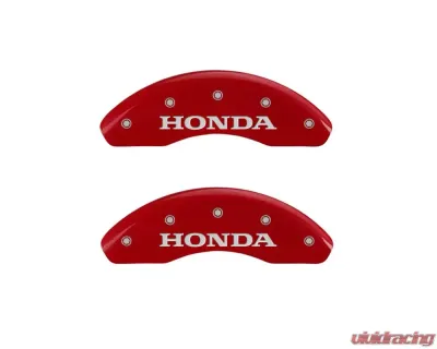 MGP Caliper Covers Front Set of 2 Red Finish | Silver Honda Honda Civic 2006-2011 - 20143FHONRD