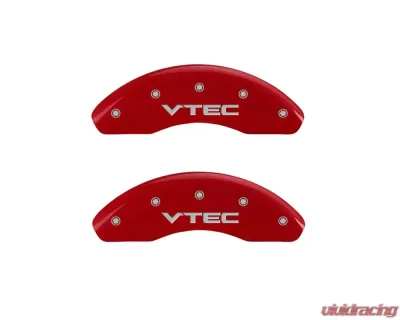 MGP Caliper Covers Front Set of 2 Red Finish | Silver VTEC Honda Civic 2006-2011 - 20143FVTCRD