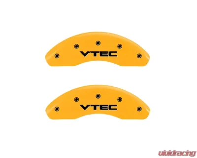 MGP Caliper Covers Front Set of 2 Yellow Finish | Black VTEC Honda Civic 2006-2011 - 20143FVTCYL