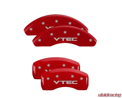 MGP Caliper Covers Set of 4 Red Finish | Silver VTEC Honda Accord 2003-2007 - 20179SVTCRD