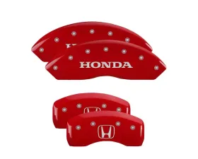 MGP Caliper Covers Set of 4 Red Finish | Silver Honda | H Logo Honda Accord 2003-2007
