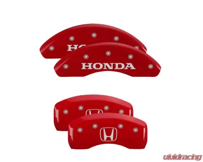 MGP Caliper Covers Set of 4 Red Finish | Silver Honda | H Logo Honda CR-Z 2011-2016 - 20206SHOHRD