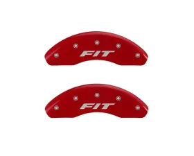 MGP Caliper Covers Front Set of 2 Red Finish | Silver Fit Front Only Honda Fit 2009-2019