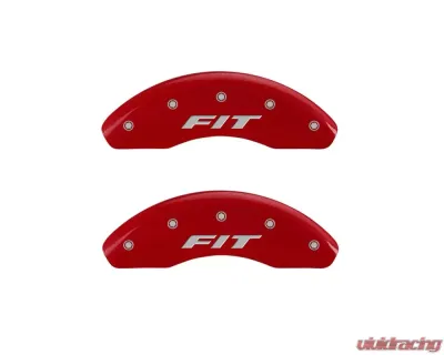 MGP Caliper Covers Front Set of 2 Red Finish | Silver Fit Front Only Honda Fit 2009-2019 - 20208FFITRD