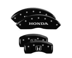 MGP Caliper Covers Set of 4 Black Finish for Honda Accord 2010-2011 with H Logo