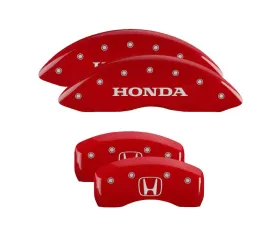 MGP Caliper Covers Set of 4 Red Finish | Silver Honda | H Logo Honda