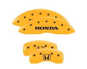 MGP Caliper Covers Set of 4 Yellow Finish | Black Honda | H Logo Honda
