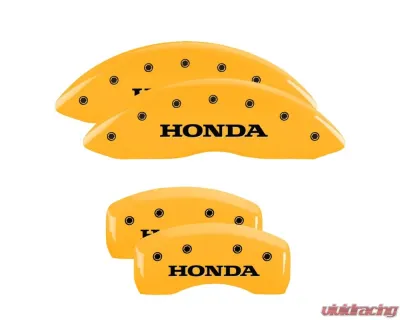 MGP Caliper Covers Set of 4 Yellow Finish | Black Honda Honda - 20213SHONYL