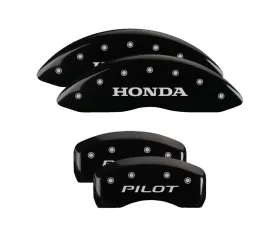 MGP Caliper Covers Set of 4 Black Finish | Silver Honda | Pilot 2016 Honda