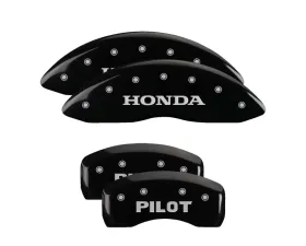 MGP Caliper Covers Set of 4 Black Finish | Silver Honda | Pilot Pre-2015 Honda