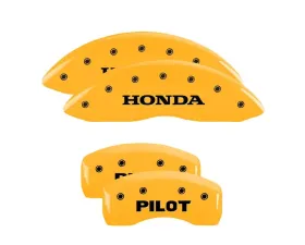 MGP Caliper Covers Set of 4 Yellow Finish | Black Honda | Pilot Pre-2015 Honda